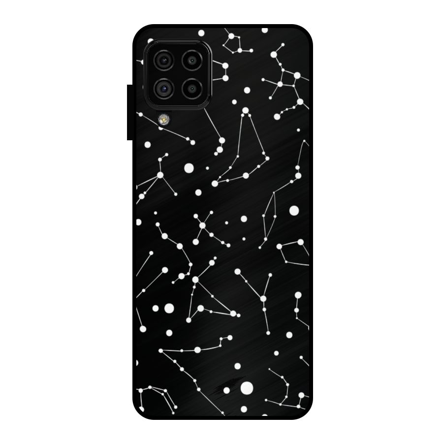 Black Constellation Pattern Metal Back Case for Galaxy A22 4G