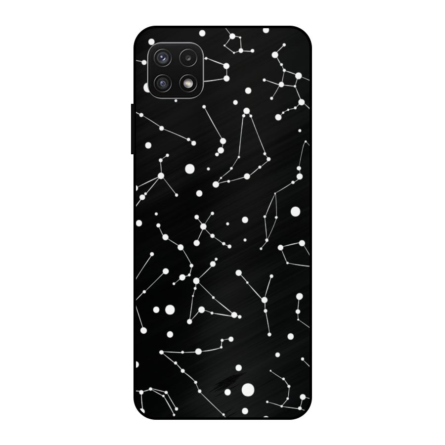 Black Constellation Pattern Metal Back Case for Galaxy A22 5G