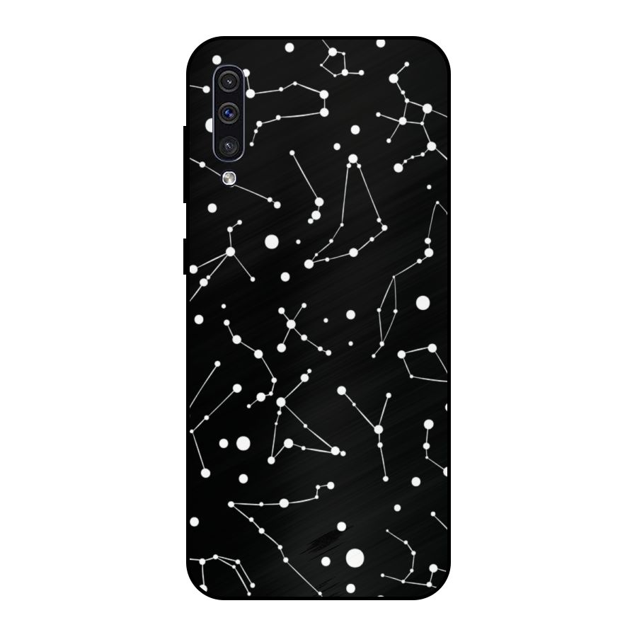 Black Constellation Pattern Metal Back Case for Galaxy A30s