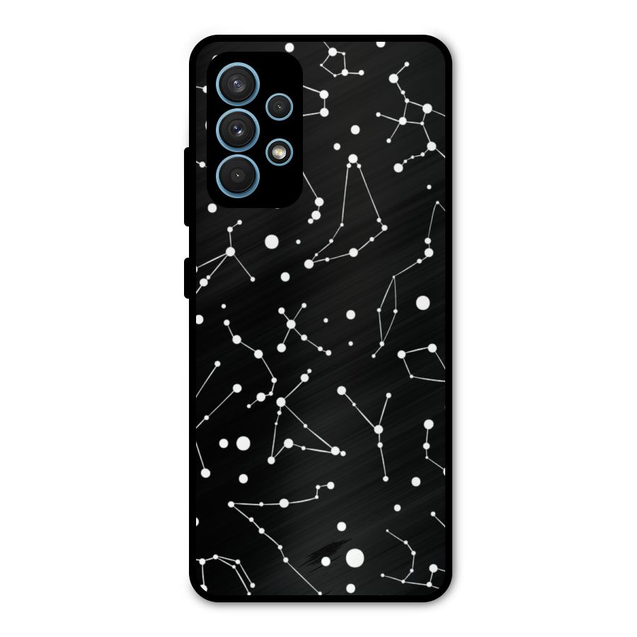 Black Constellation Pattern Metal Back Case for Galaxy A32