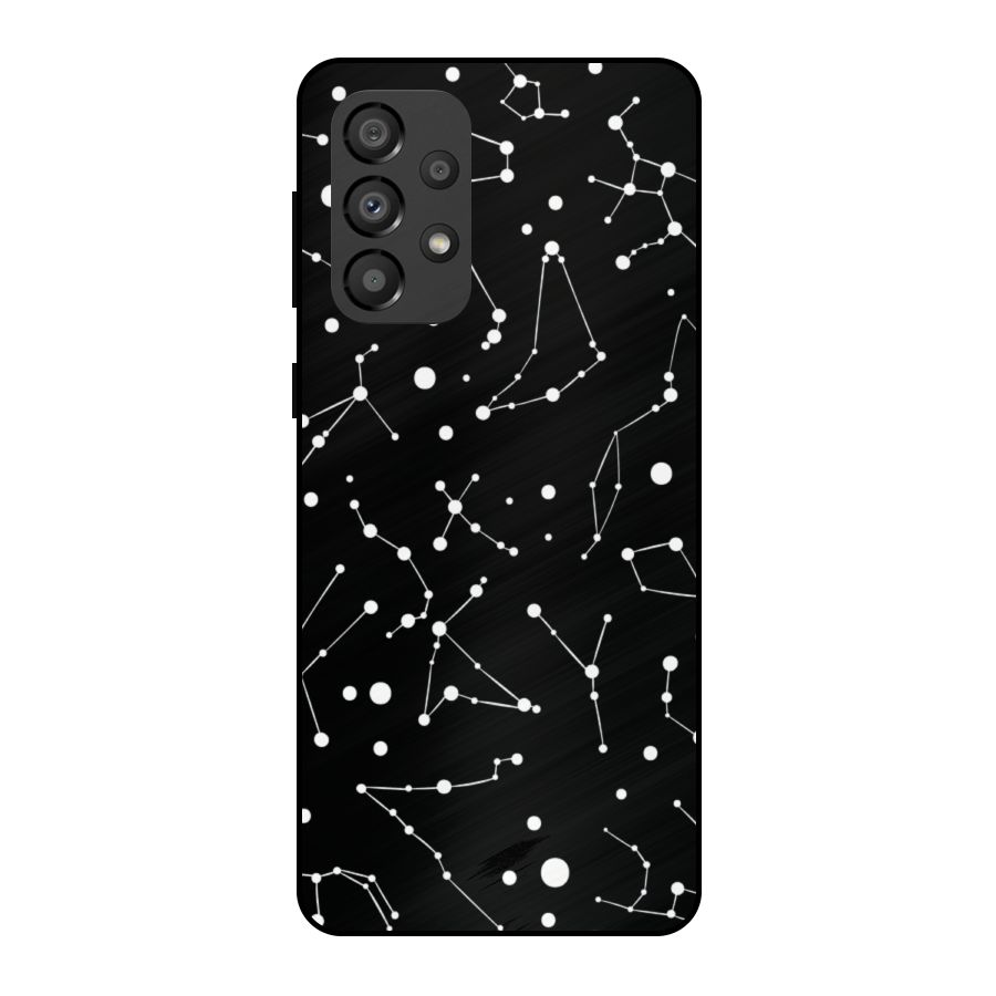 Black Constellation Pattern Metal Back Case for Galaxy A33 5G