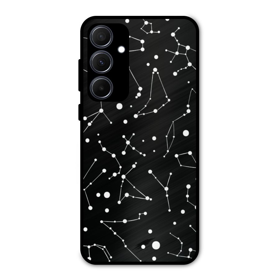 Black Constellation Pattern Metal Back Case for Galaxy A35