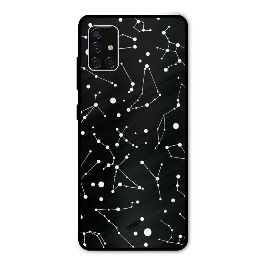 Black Constellation Pattern Metal Back Case for Galaxy A51
