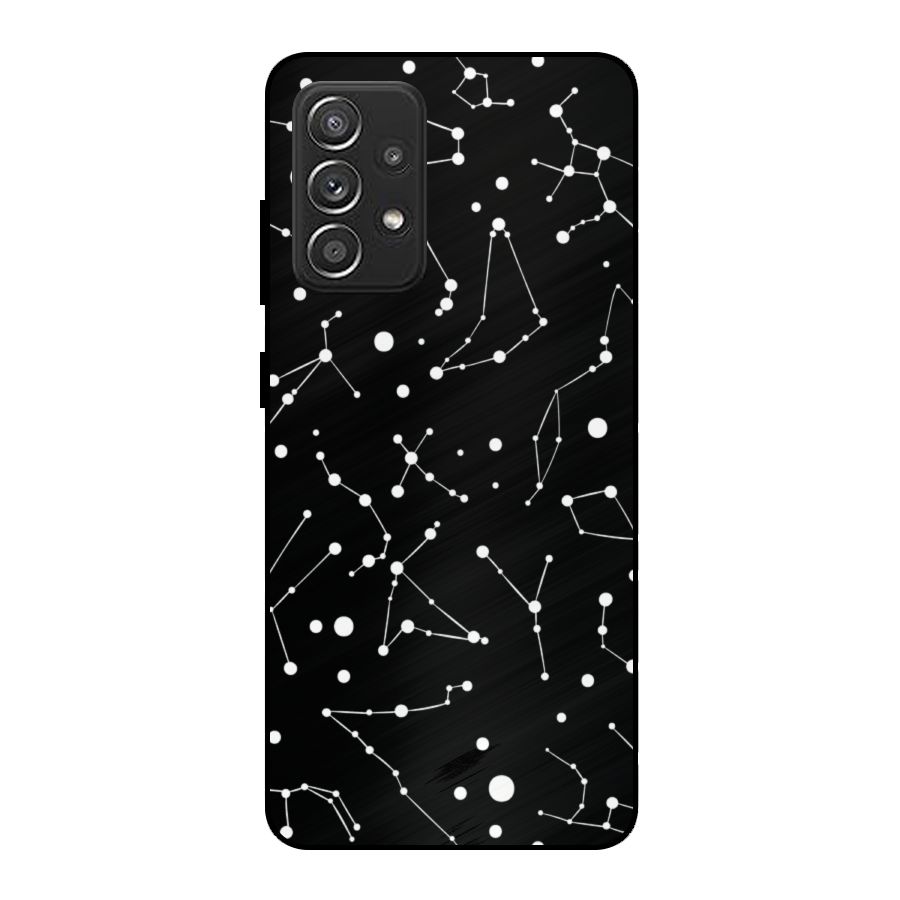 Black Constellation Pattern Metal Back Case for Galaxy A52