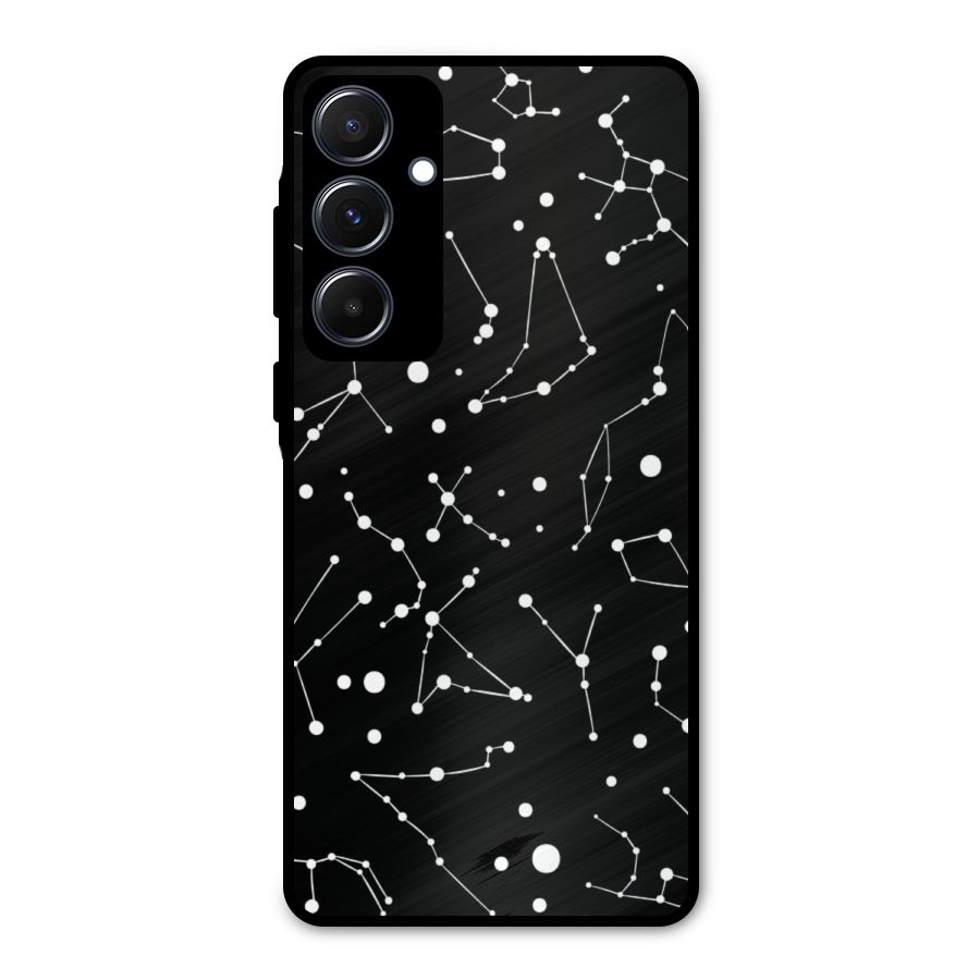 Black Constellation Pattern Metal Back Case for Galaxy A55