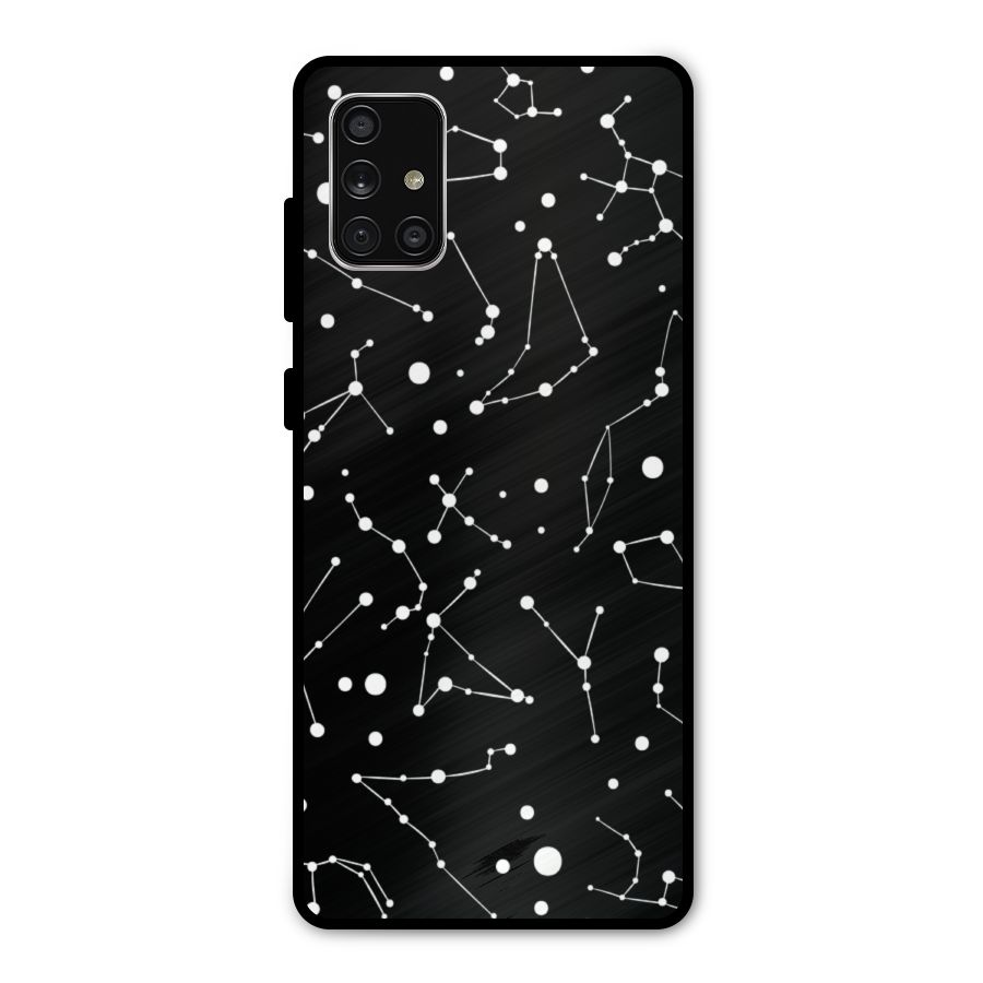 Black Constellation Pattern Metal Back Case for Galaxy A71