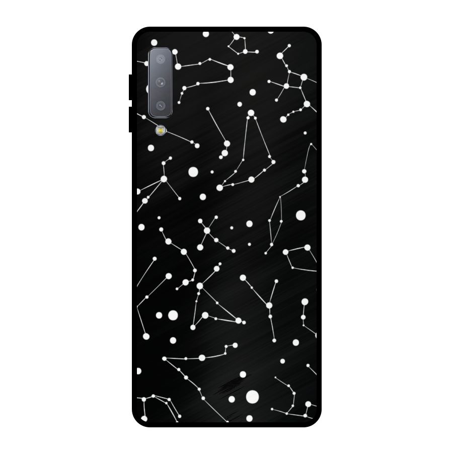 Black Constellation Pattern Metal Back Case for Galaxy A7 (2018)