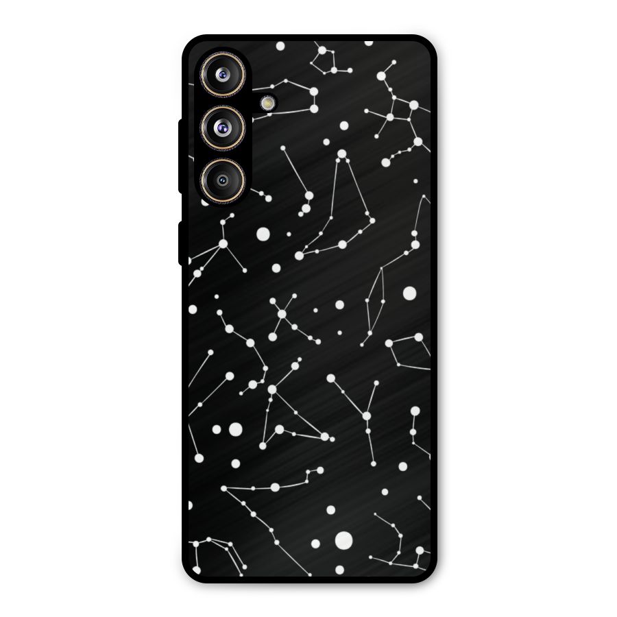 Black Constellation Pattern Metal Back Case for Galaxy F55