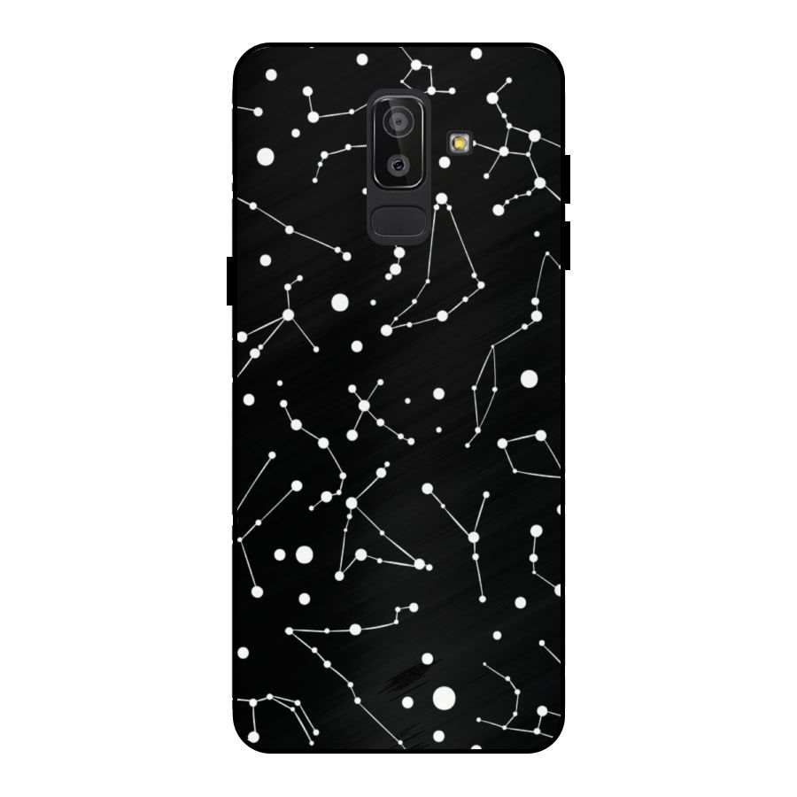 Black Constellation Pattern Metal Back Case for Galaxy J8