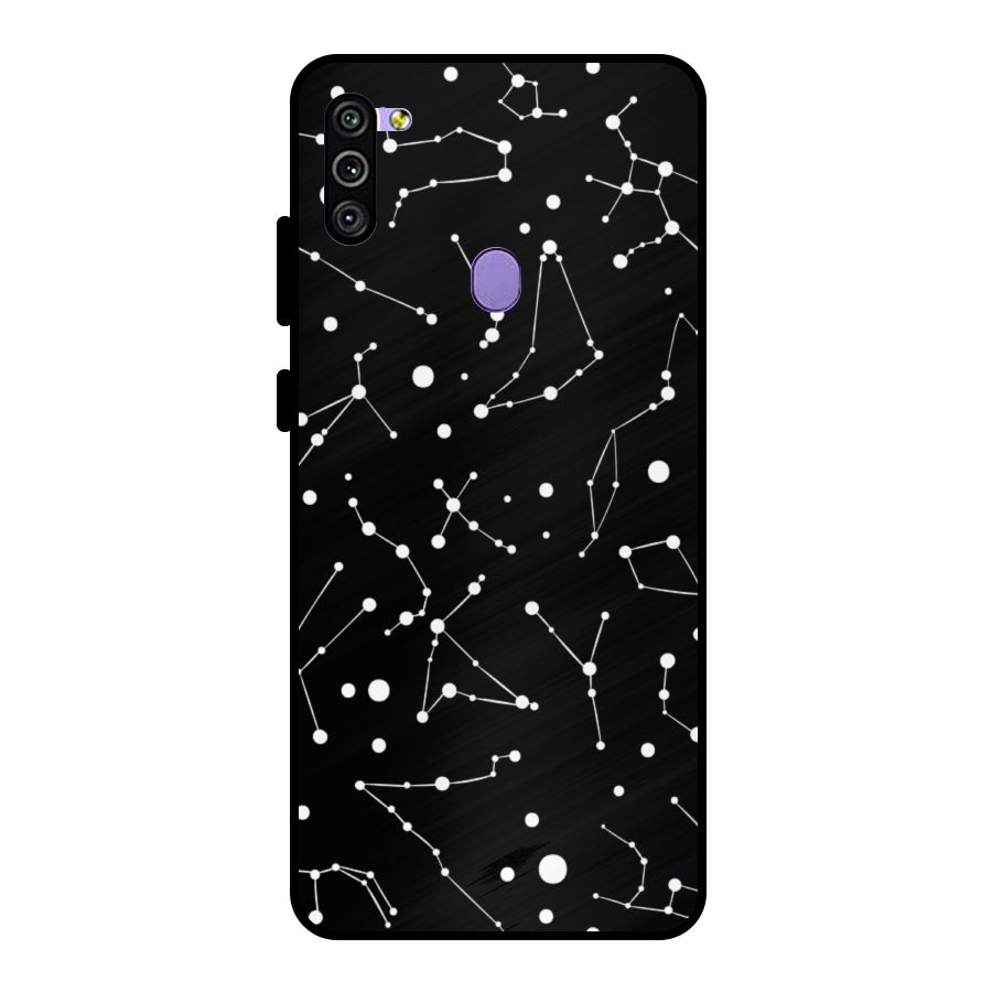 Black Constellation Pattern Metal Back Case for Galaxy M11
