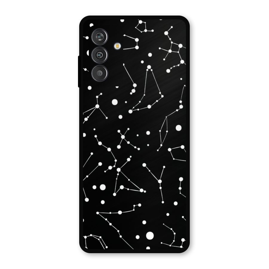 Black Constellation Pattern Metal Back Case for Galaxy M14 5G