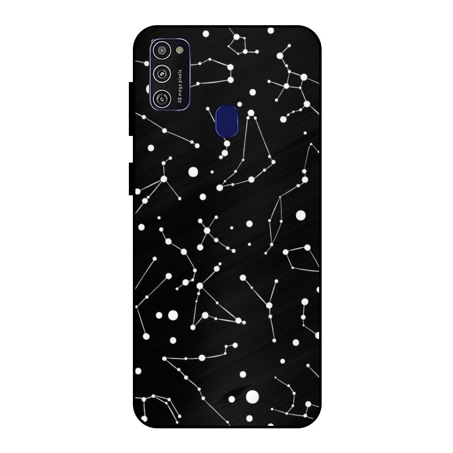 Black Constellation Pattern Metal Back Case for Galaxy M30s