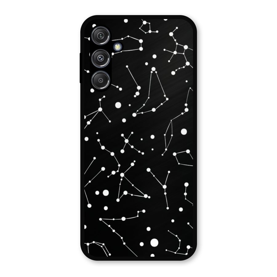 Black Constellation Pattern Metal Back Case for Galaxy M34 5G