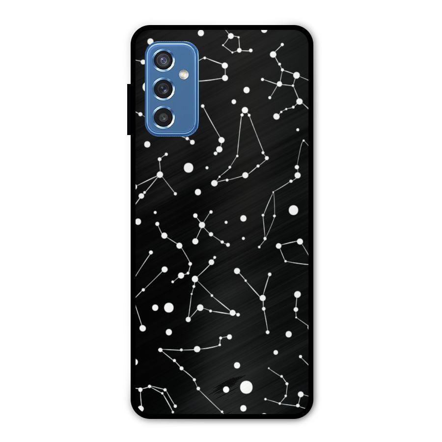 Black Constellation Pattern Metal Back Case for Galaxy M52 5G