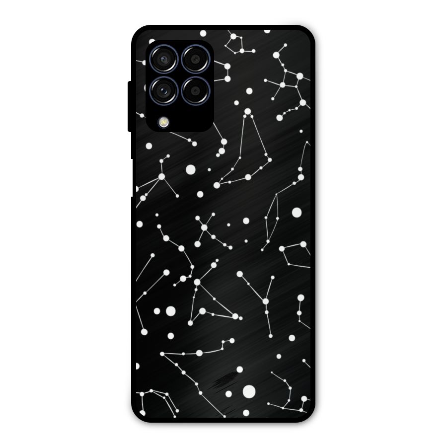 Black Constellation Pattern Metal Back Case for Galaxy M53 5G