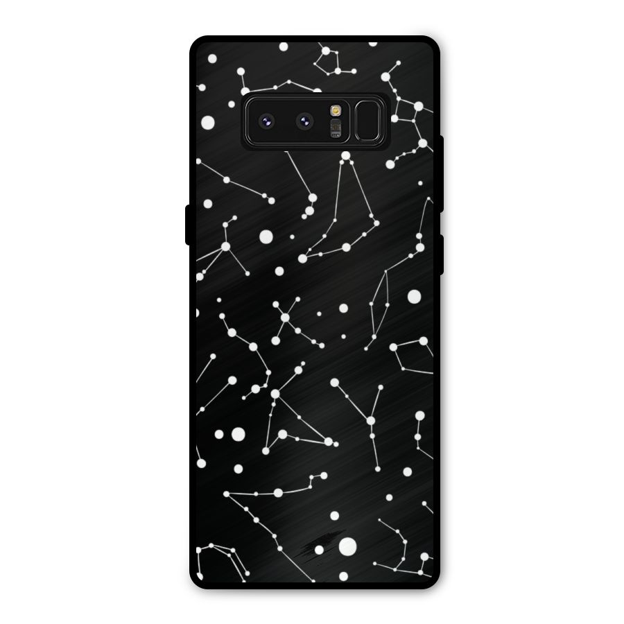Black Constellation Pattern Metal Back Case for Galaxy Note 8