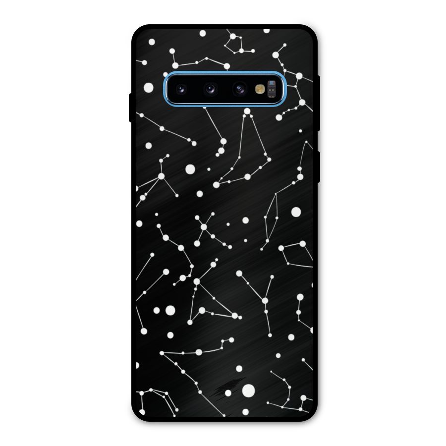 Black Constellation Pattern Metal Back Case for Galaxy S10
