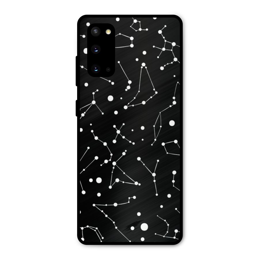 Black Constellation Pattern Metal Back Case for Galaxy S20