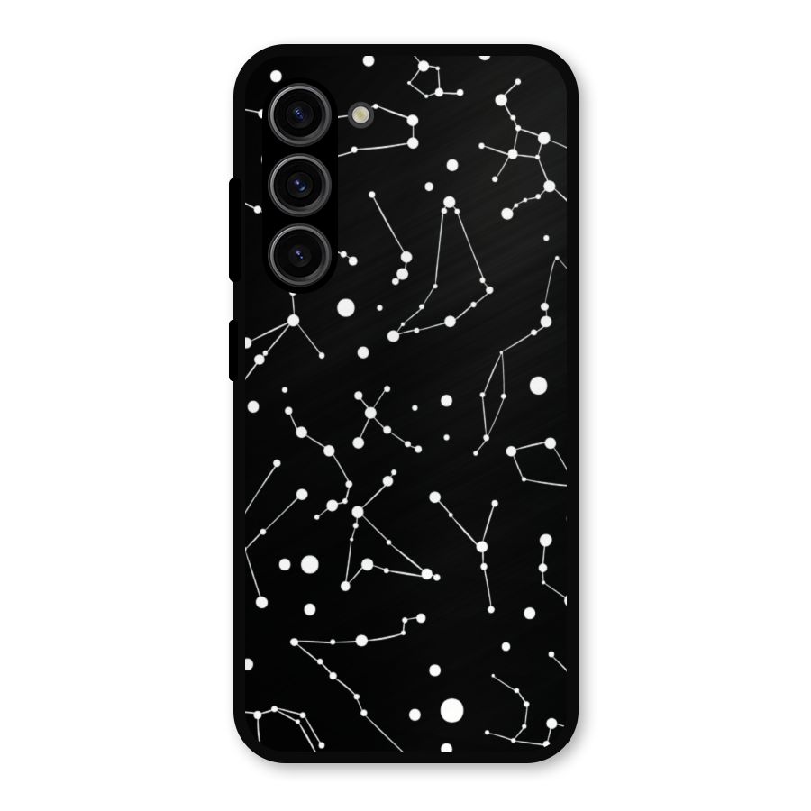 Black Constellation Pattern Metal Back Case for Galaxy S23