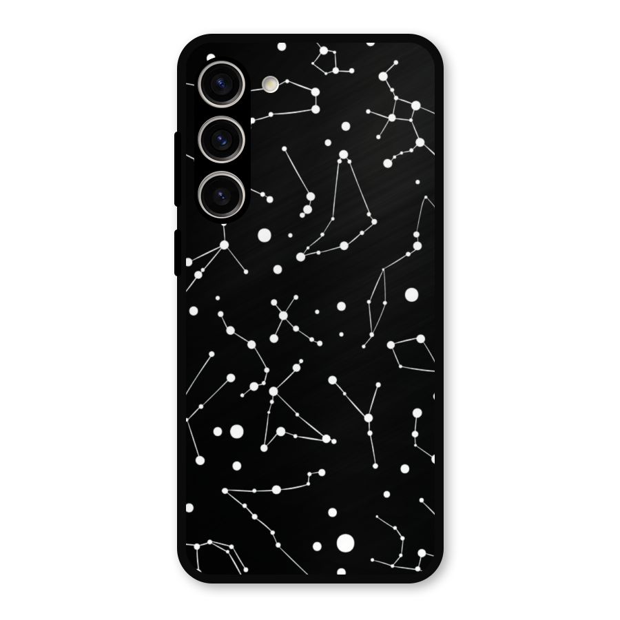 Black Constellation Pattern Metal Back Case for Galaxy S23 Plus