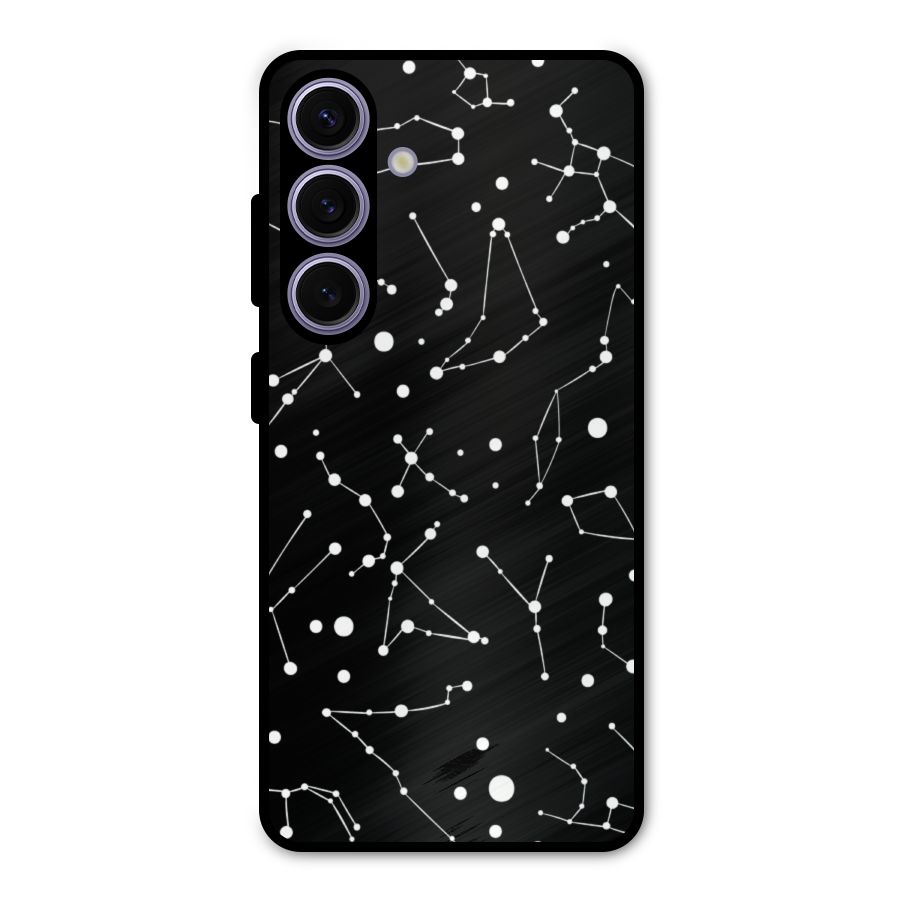 Black Constellation Pattern Metal Back Case for Galaxy S24