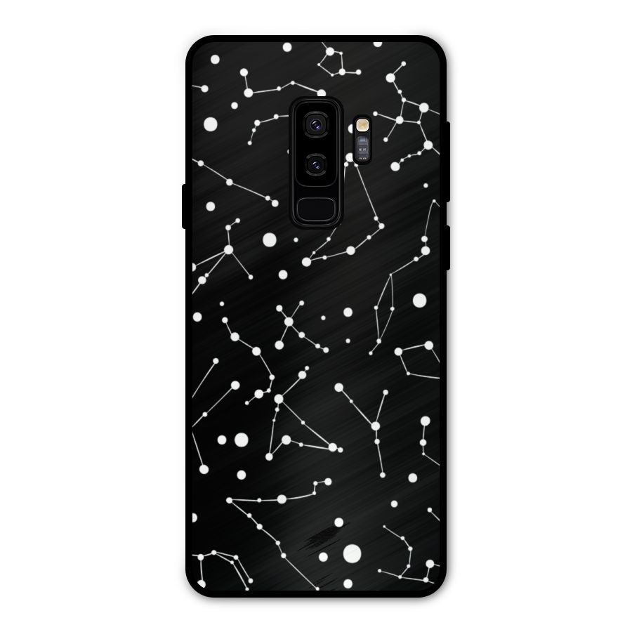 Black Constellation Pattern Metal Back Case for Galaxy S9 Plus