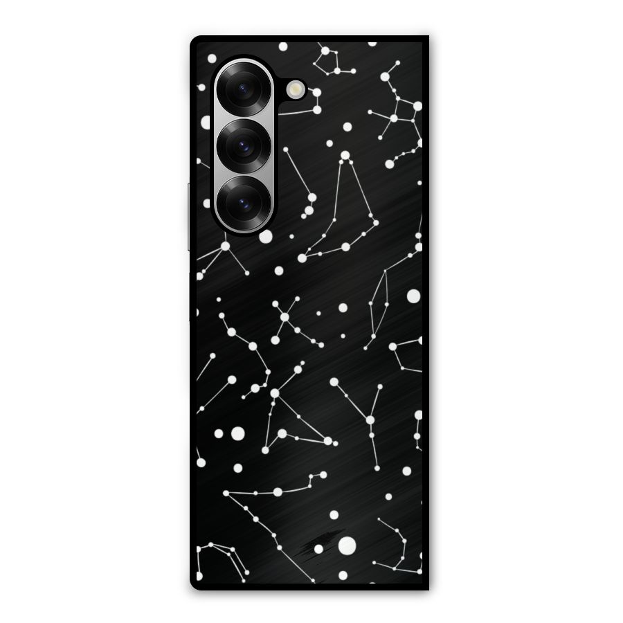 Black Constellation Pattern Metal Back Case for Galaxy Z Fold6