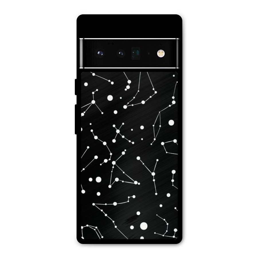 Black Constellation Pattern Metal Back Case for Google Pixel 6 Pro