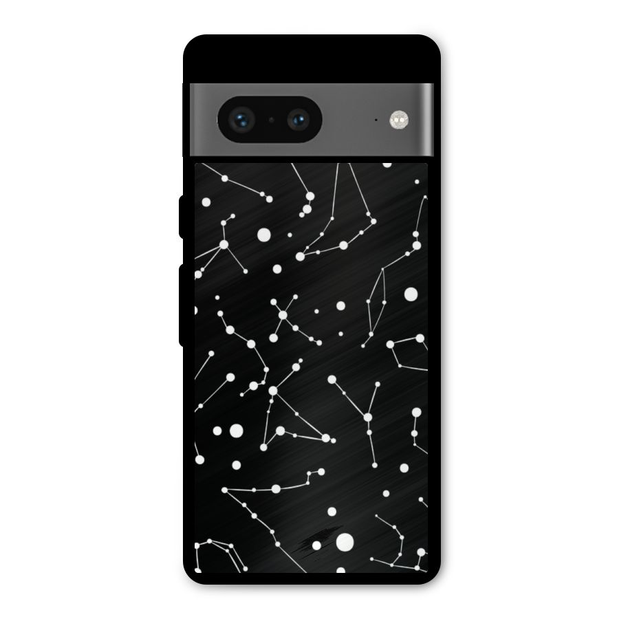 Black Constellation Pattern Metal Back Case for Google Pixel 7