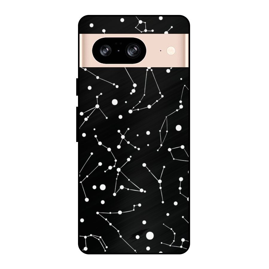Black Constellation Pattern Metal Back Case for Google Pixel 8
