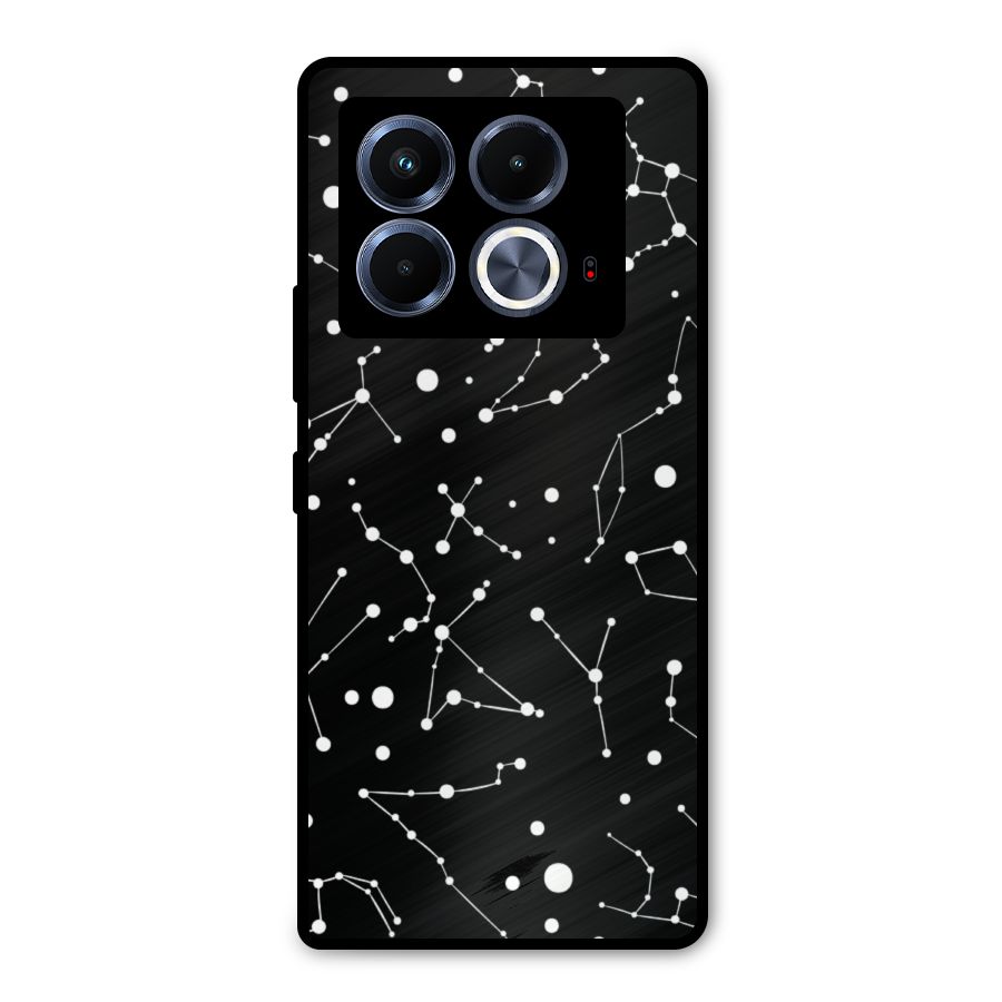Black Constellation Pattern Metal Back Case for Infinix Note 40 5G