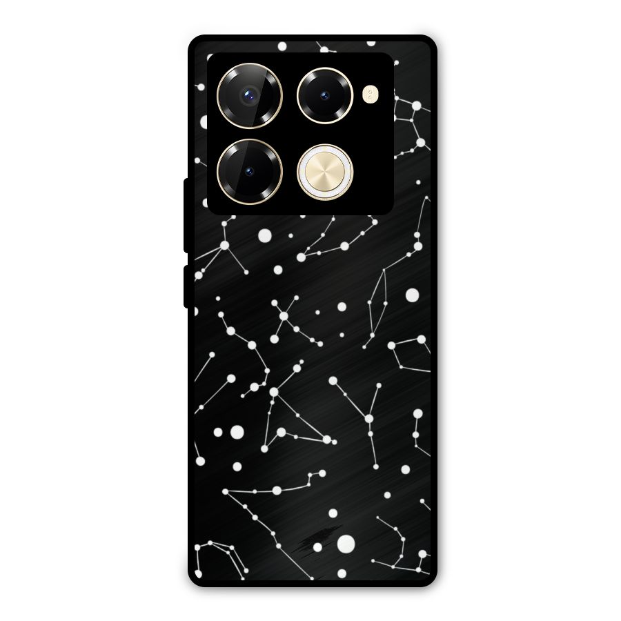 Black Constellation Pattern Metal Back Case for Infinix Note 40 Pro Plus