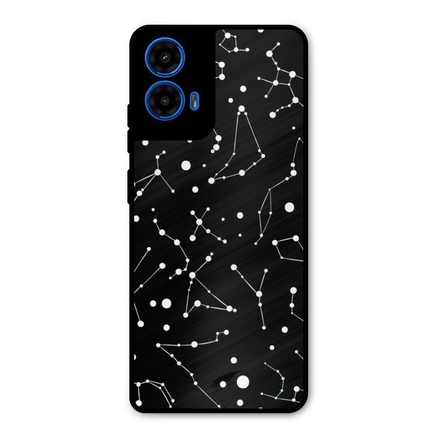 Black Constellation Pattern Metal Back Case for Moto G45