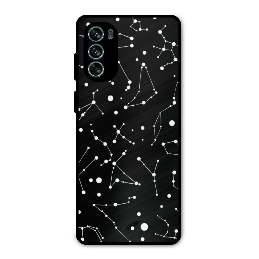 Black Constellation Pattern Metal Back Case for Moto G62