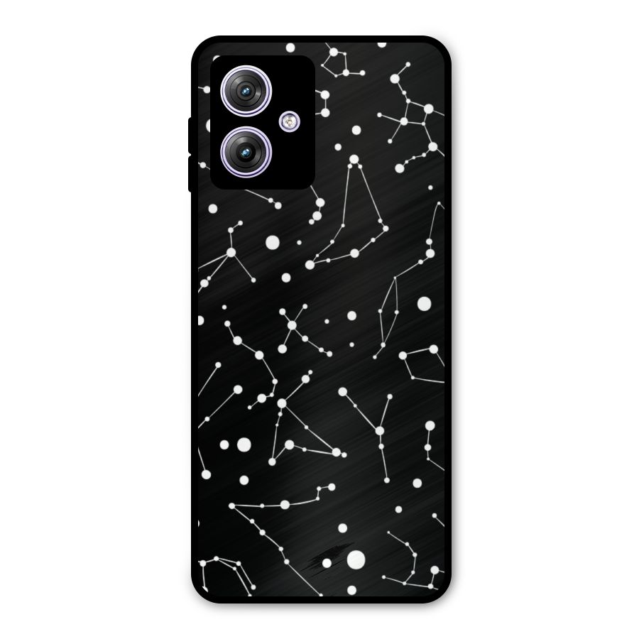 Black Constellation Pattern Metal Back Case for Moto G64