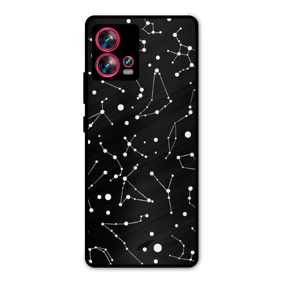 Black Constellation Pattern Metal Back Case for Motorola Edge 30 Fusion