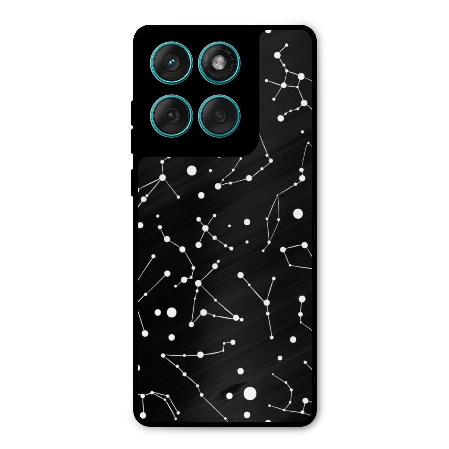 Black Constellation Pattern Metal Back Case for Motorola Edge 60