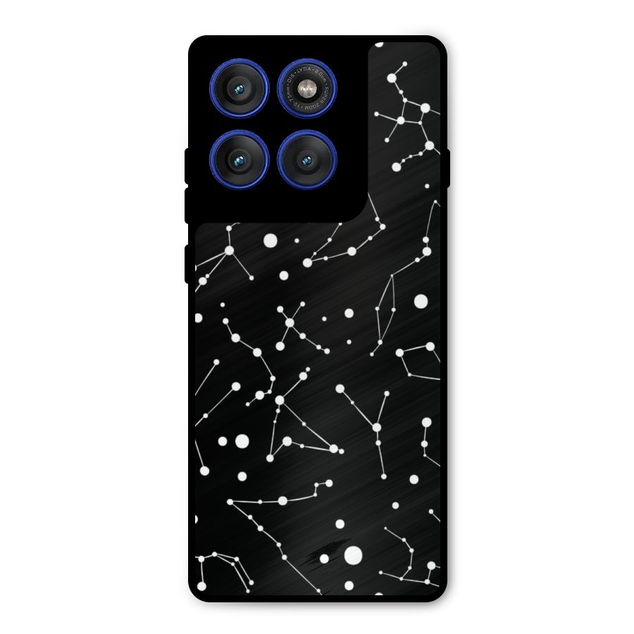 Black Constellation Pattern Metal Back Case for Motorola Edge 60 Pro