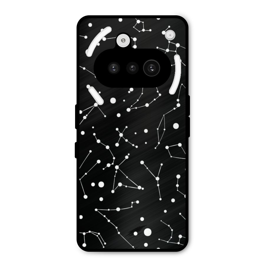 Black Constellation Pattern Metal Back Case for Nothing Phone 3a