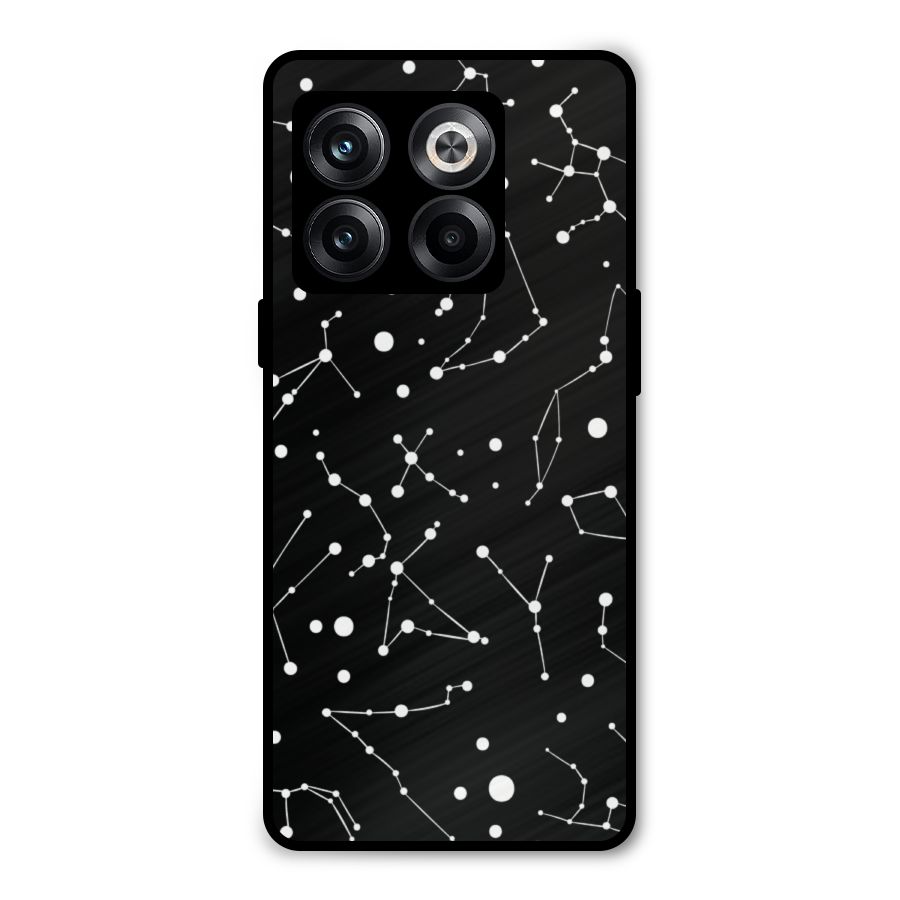 Black Constellation Pattern Metal Back Case for OnePlus 10T