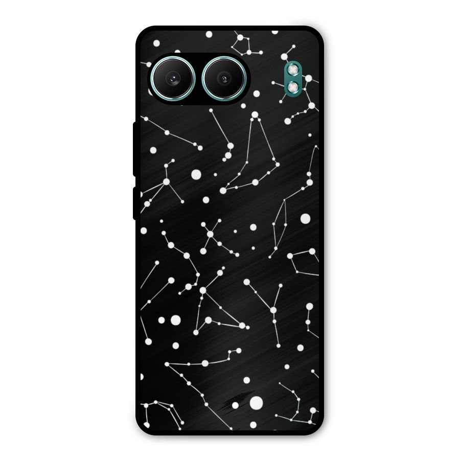 Black Constellation Pattern Metal Back Case for OnePlus Nord 4