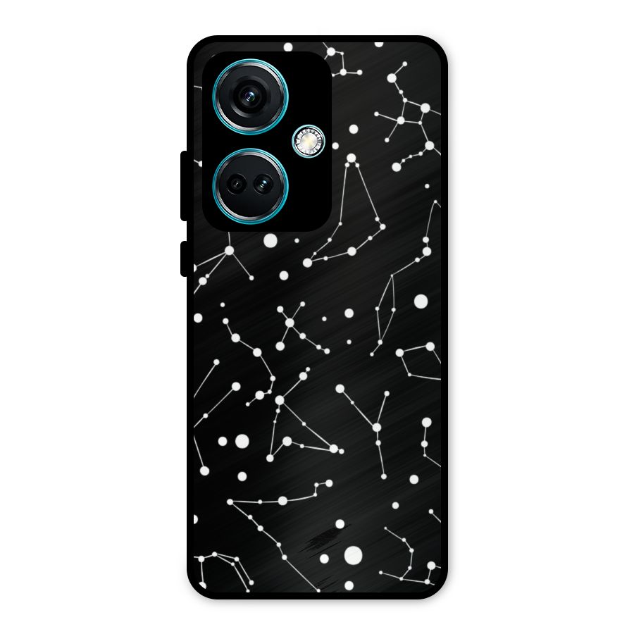 Black Constellation Pattern Metal Back Case for OnePlus Nord CE 3 5G