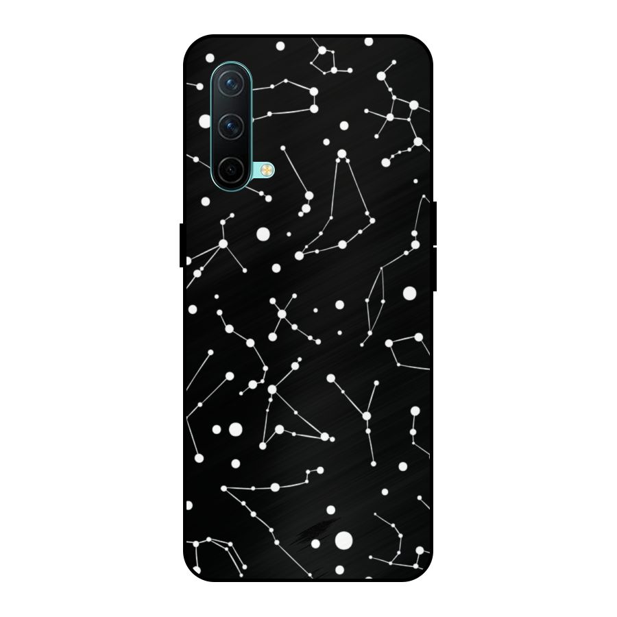 Black Constellation Pattern Metal Back Case for OnePlus Nord CE 5G