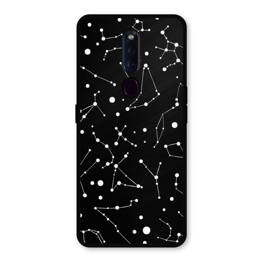 Black Constellation Pattern Metal Back Case for Oppo F11 Pro