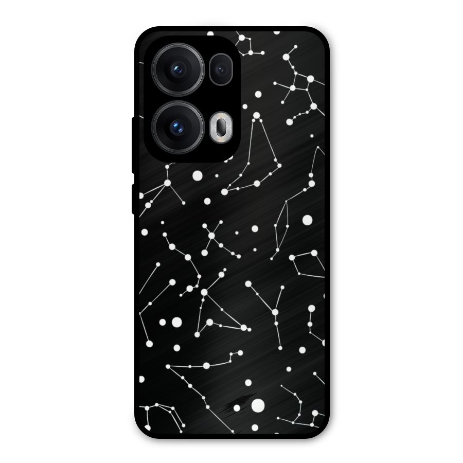 Black Constellation Pattern Metal Back Case for Oppo Reno13 Pro