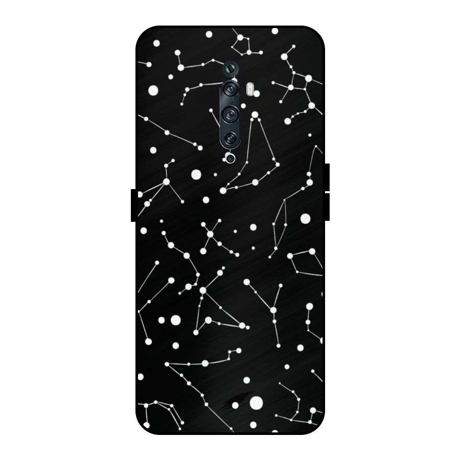Black Constellation Pattern Metal Back Case for Oppo Reno2 Z