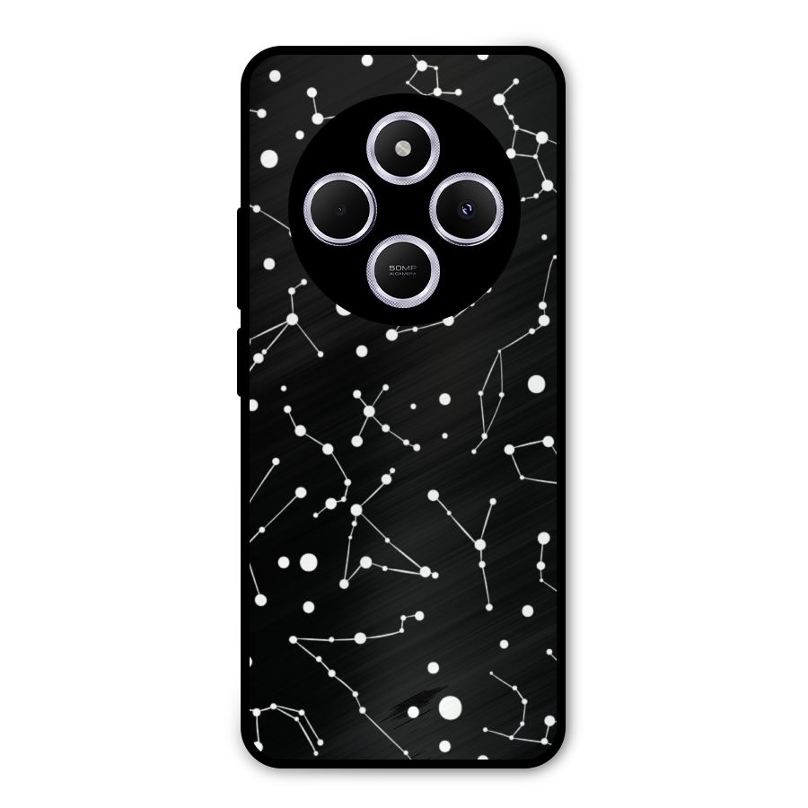 Black Constellation Pattern Metal Back Case for Poco C75 5G