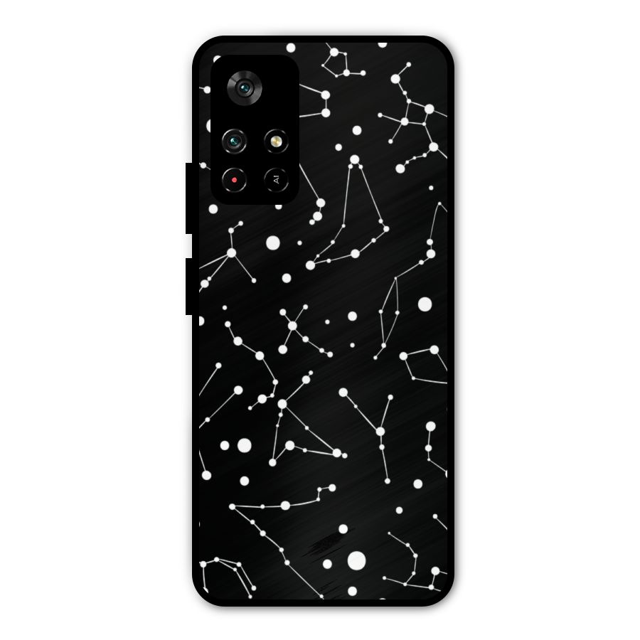 Black Constellation Pattern Metal Back Case for Poco M4 Pro 5G