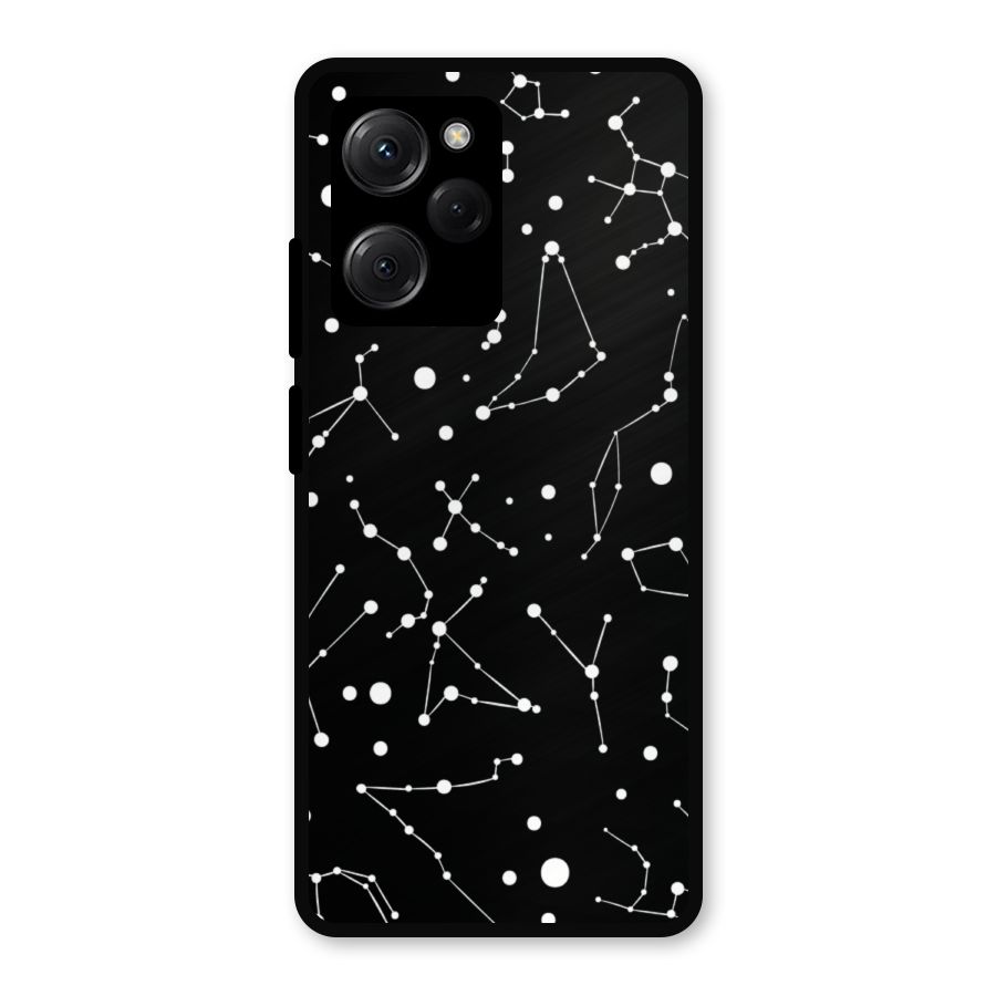 Black Constellation Pattern Metal Back Case for Poco X5 Pro