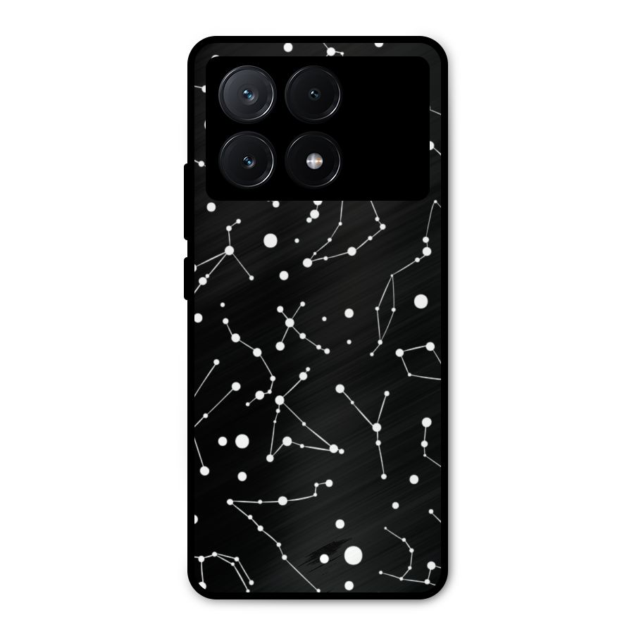 Black Constellation Pattern Metal Back Case for Poco X6 Pro